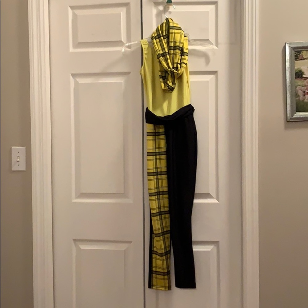 Yellow & black hip hop dance costume medium child